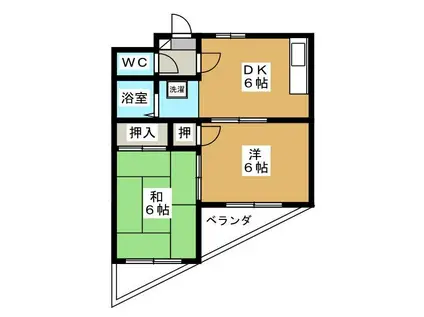 ブリランテ ソリーゾ(2DK/3階)の間取り写真