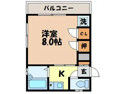 コーポいわもと(1K/1階)の間取り写真