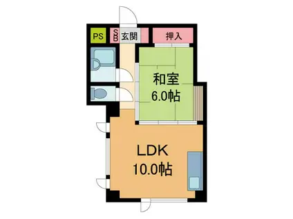 メゾン香枦園(1LDK/2階)の間取り写真