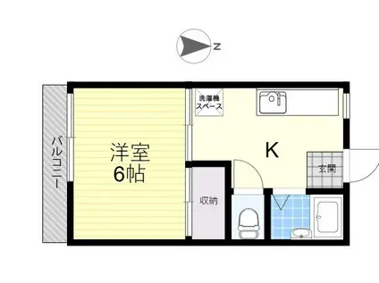 ひかりハイツ(1K/2階)の間取り写真