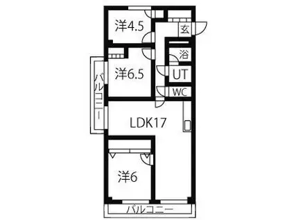 STプラザ御器所(2LDK/6階)の間取り写真