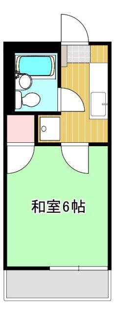 ほたるA(1K/2階)の間取り写真