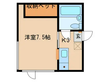 フォレストファーム(1K/3階)の間取り写真