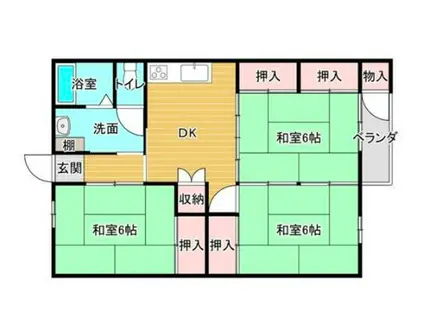 長谷川アパート(3DK/2階)の間取り写真