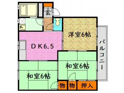 インターコーポ大朝(3DK/2階)の間取り写真