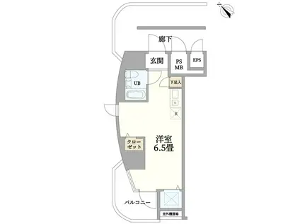 東急ドエルアルス川崎(ワンルーム/9階)の間取り写真