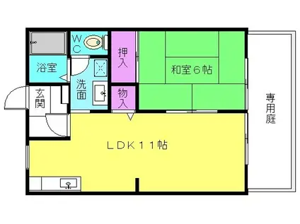 パークハイム東加古川 A棟(1LDK/1階)の間取り写真