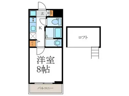 ジョリーガーデンノムラ(1K/3階)の間取り写真