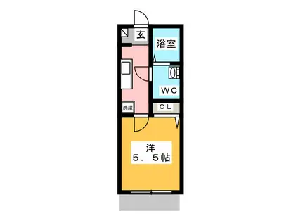 サンティエグラン横浜白楽(1K/1階)の間取り写真