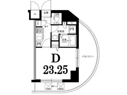 グリフィン横浜・フィオーレ(1K/5階)の間取り写真