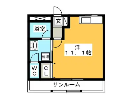 ハイツエクセル21(ワンルーム/1階)の間取り写真