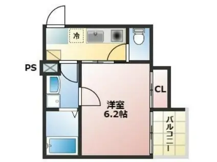 レジア大阪シティ小松(1K/3階)の間取り写真