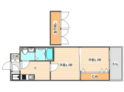NO48 PROJECT2100博多(2K/7階)の間取り写真