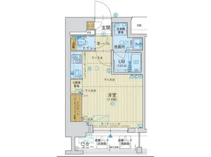 ジアコスモ大阪城南(ワンルーム/3階)の間取り写真