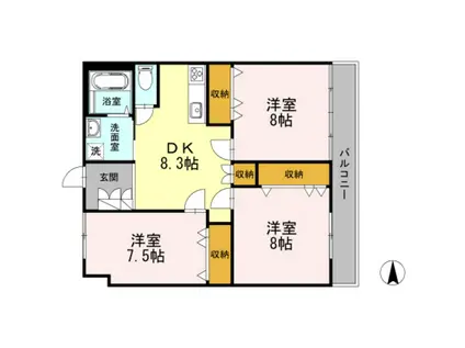 J-HOUSE杉田(3DK/2階)の間取り写真