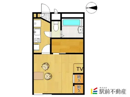 レオパレスアリアケ(1K/1階)の間取り写真