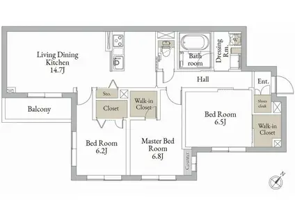 ラ・パンチュール(3LDK/2階)の間取り写真