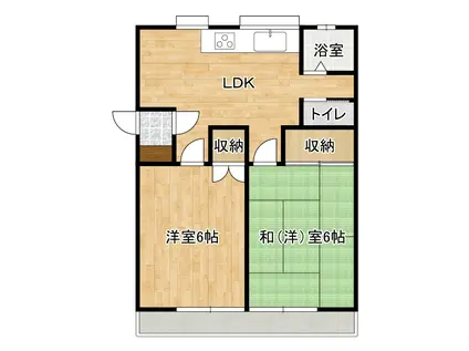 サンハイツA(2LDK/2階)の間取り写真