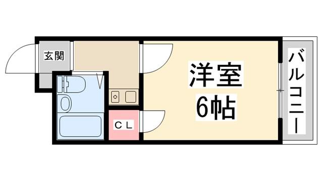 メゾン岸本(1K/4階)の間取り写真