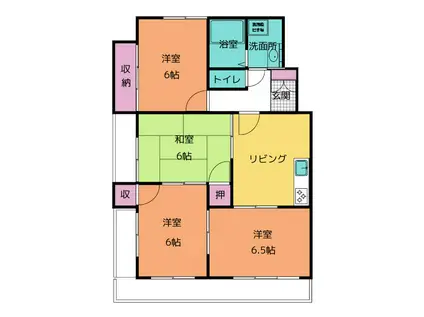 エステート南山TS・1(4DK/4階)の間取り写真