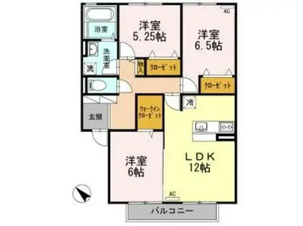 ボナールIII(3LDK/2階)の間取り写真
