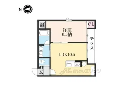 レフレール(1LDK/1階)の間取り写真