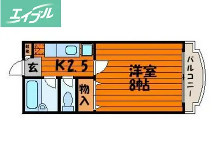 リーセント大和町(1K/3階)の間取り写真