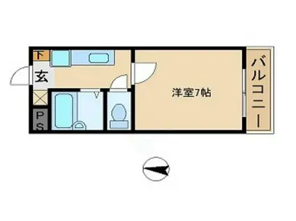 雅ガーデンハイツ(1K/2階)の間取り写真