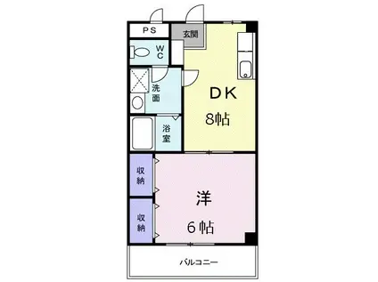 カンパーニュ塩上 I(1DK/1階)の間取り写真