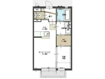 ＪＲ宇都宮線 宇都宮駅 バス乗車時間：20分 最寄りバス停で下車 徒歩7分 2階建 築10年(1SK/2階)の間取り写真