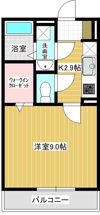 LA VITA E BELLAIII(1LDK/2階)の間取り写真