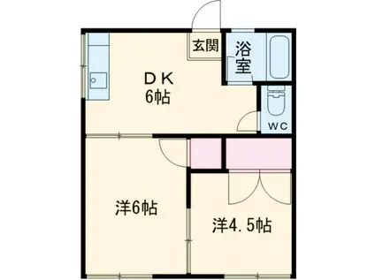 コーポ大寛(2DK/2階)の間取り写真