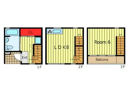 サンハウス(1LDK/1階)の間取り写真