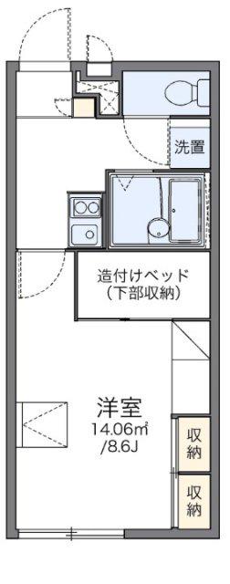 レオパレスイースト AUK III(1K/1階)の間取り写真