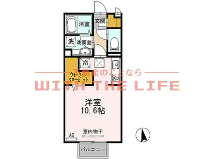 エントラール(ワンルーム/1階)の間取り写真