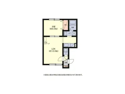 賃料改定！！【ルナールネム】(1DK/1階)の間取り写真