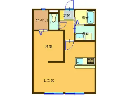 ルミナス(1LDK/1階)の間取り写真