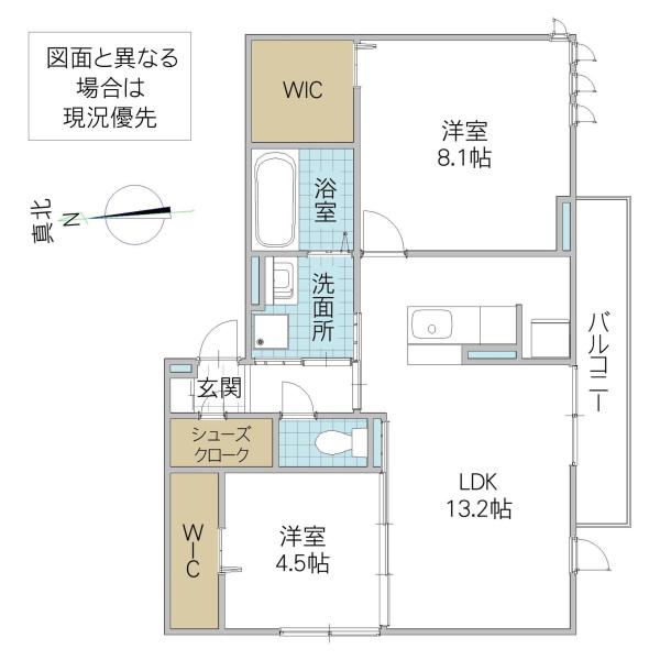 ロンターノ(2LDK/2階)の間取り写真