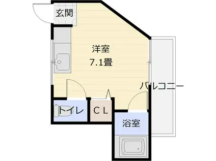畑本ハイツ(ワンルーム/2階)の間取り写真