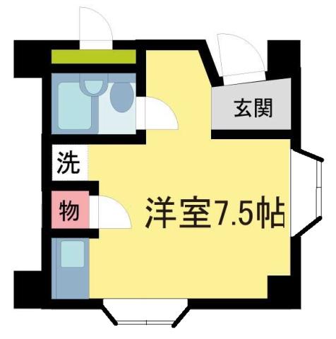 ロイヤルコート上池田(1K/1階)の間取り写真