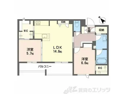 オルキデア クオーレ(2LDK/3階)の間取り写真