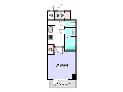 プレサンス天王寺勝山(1K/10階)の間取り写真