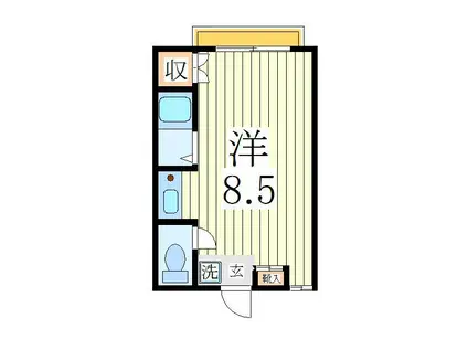 コーポ天子山NO3(ワンルーム/2階)の間取り写真