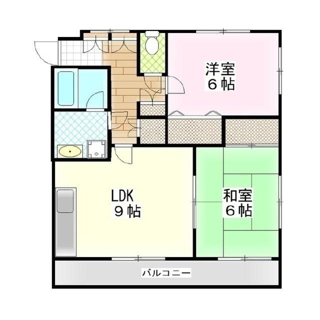 シークレフ(2LDK/1階)の間取り写真