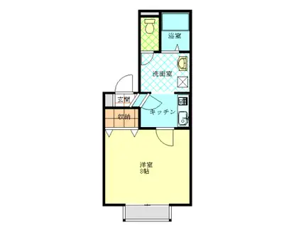 ウイング・トモ(1K/2階)の間取り写真