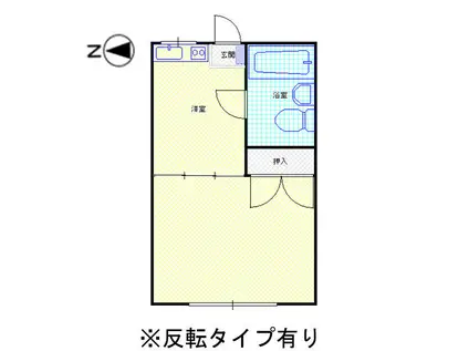 グレースハイツ(ワンルーム/2階)の間取り写真