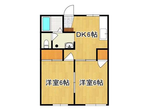 セフィラ野田(2DK/1階)の間取り写真