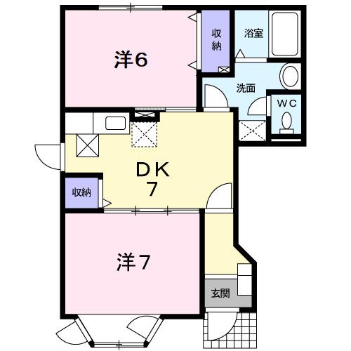 サンヒルズ大谷I(2DK/1階)の間取り写真