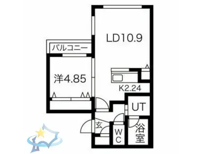 ESTAVIE円山(1LDK/3階)の間取り写真