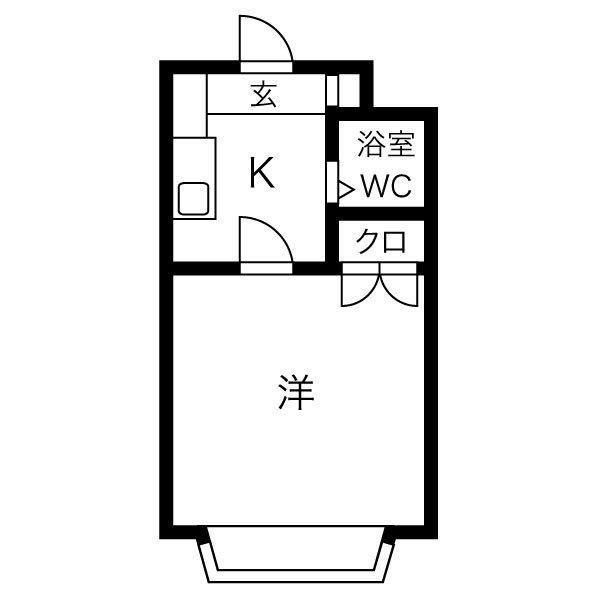 MAYA桜ビレッジ(1K/1階)の間取り写真